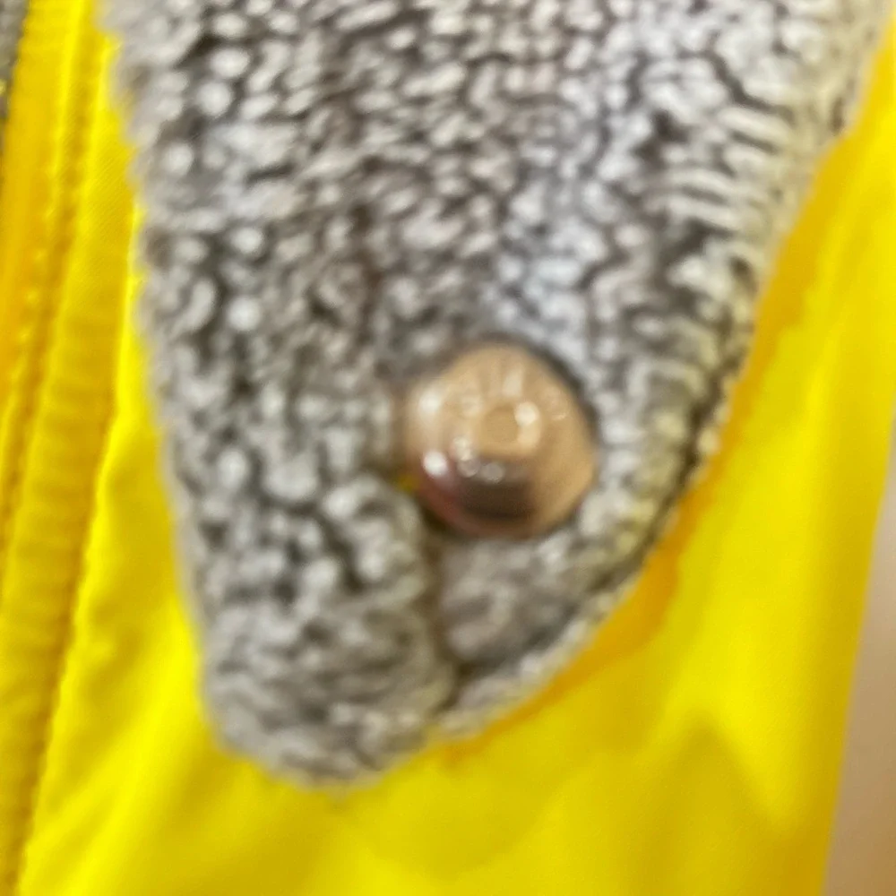 Vintage 1990’s Killy yellow oversized Ski Jacket removable collar zippered sz 6 - Picture 9 of 16